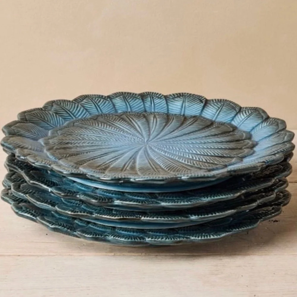 John Derian for Target 4 piece 9” Stoneware Feather Salad Plates (Set of 4) - Picture 2 of 8